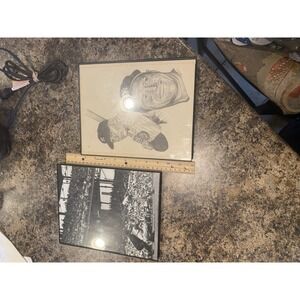 Set Of 2 Framed Prints From 90s Beckett Magazines Mickey Mantle And Willie Mays